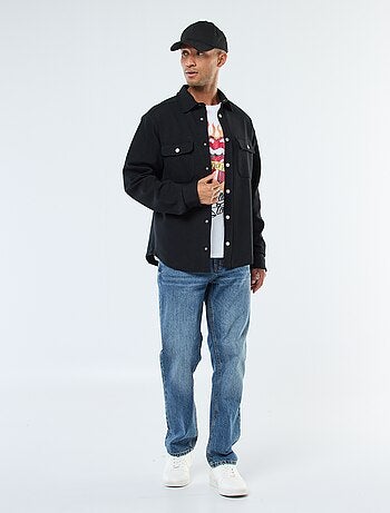 Overshirt con apertura con bottoni a pressione e 2 tasche sul petto