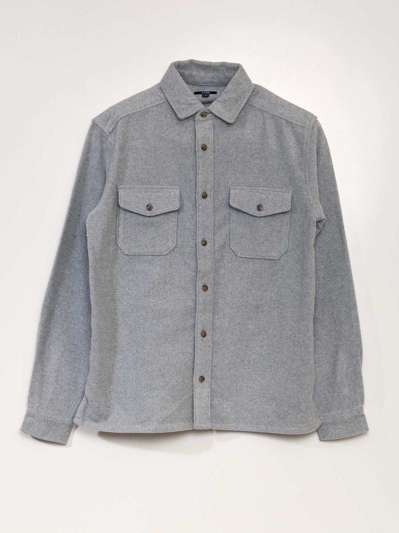 Overshirt dritta in flanella GRIGIO - Kiabi