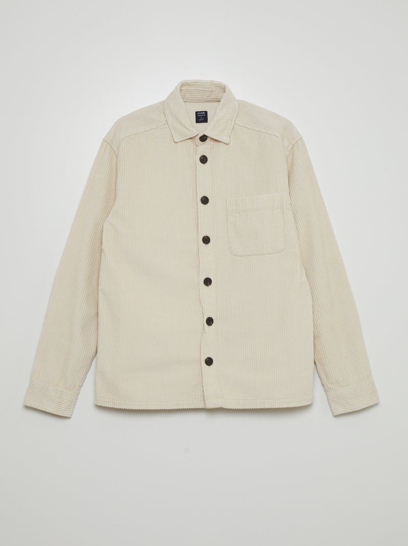 Overshirt dritta in velluto GRIGIO - Kiabi