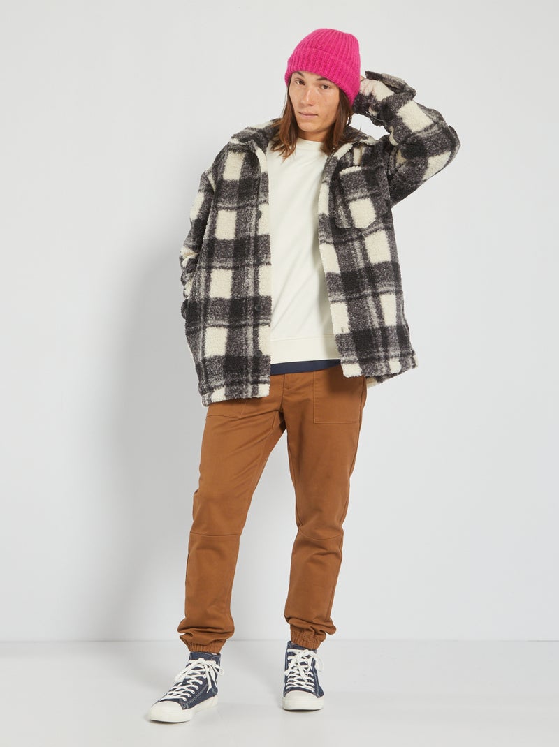 Overshirt effetto montone NERO - Kiabi
