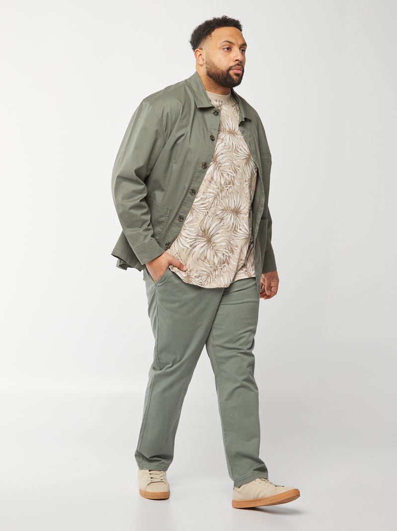 Overshirt en twill KAKI - Kiabi