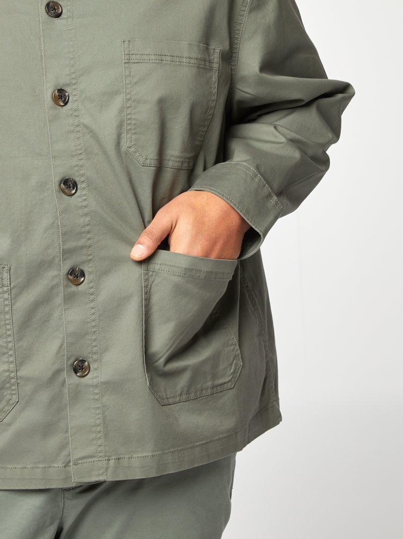Overshirt en twill KAKI - Kiabi