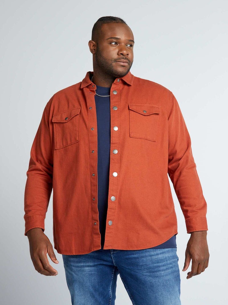 Overshirt in denim MARRONE - Kiabi
