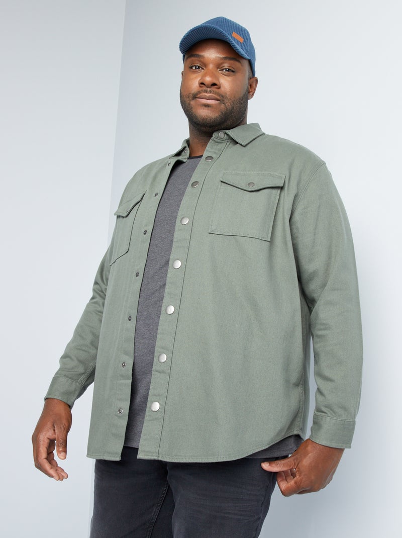Overshirt in denim VERDE - Kiabi