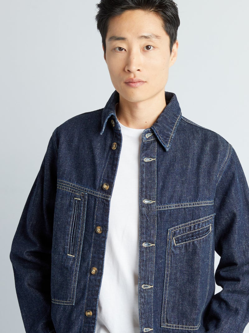 Overshirt in denim x canapa BLU - Kiabi