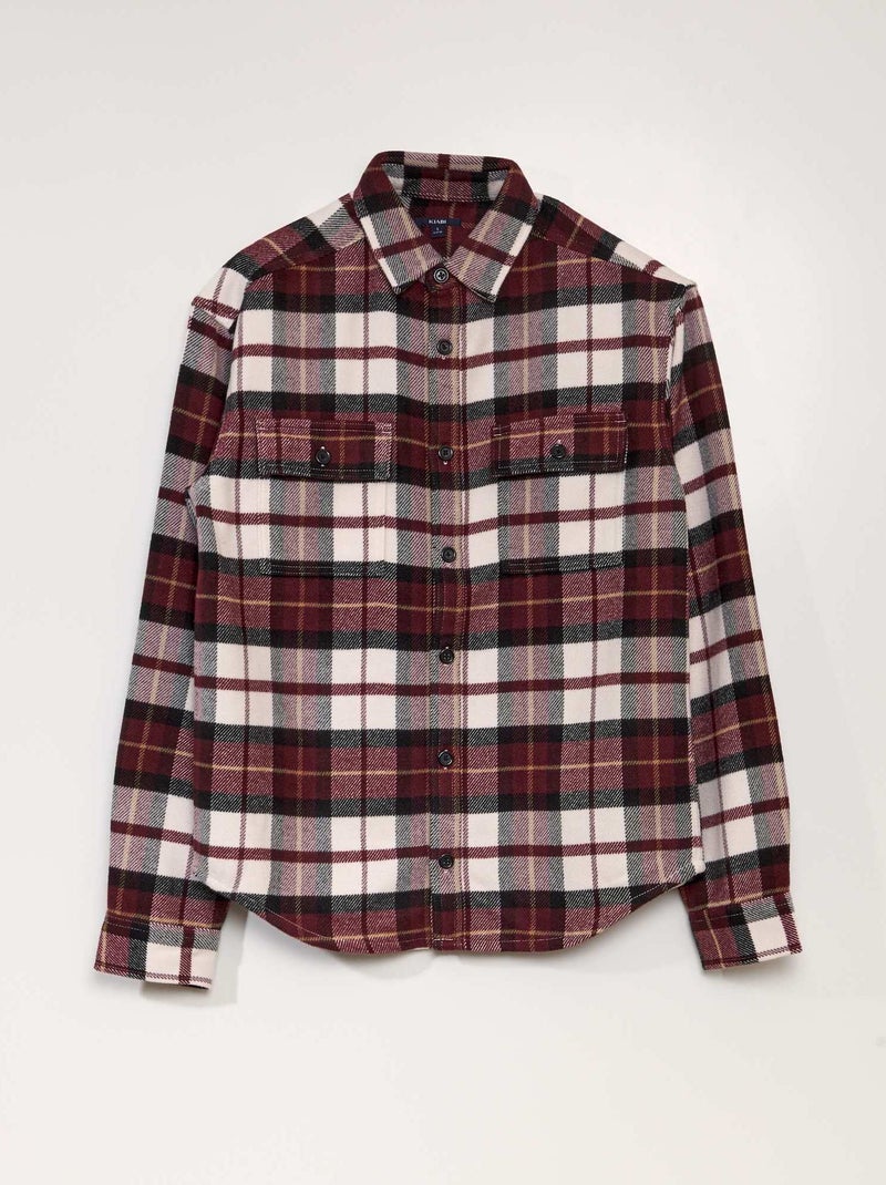 Overshirt in flanella a quadri ROSSO - Kiabi