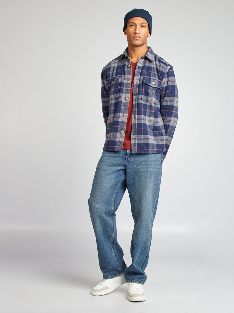 Overshirt in flanella BLU - Kiabi