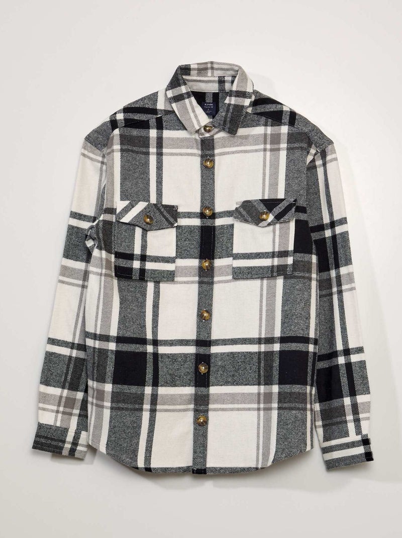 Overshirt in flanella NERO - Kiabi