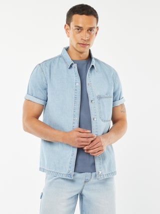 Overshirt in jeans con tasca