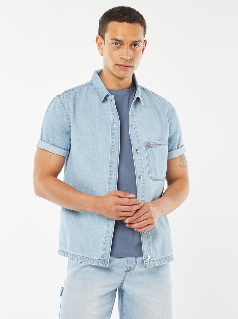 Overshirt in jeans con tasca Blu - Kiabi