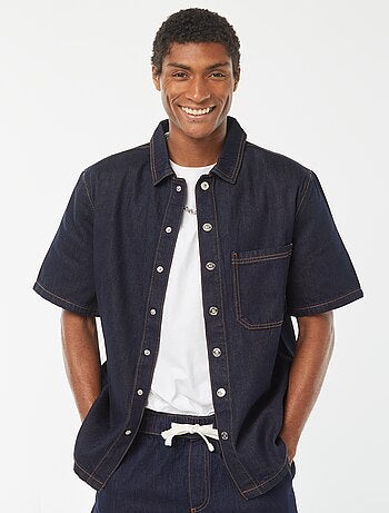 Overshirt in jeans con tasca