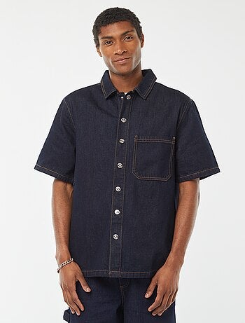 Overshirt in jeans con tasca