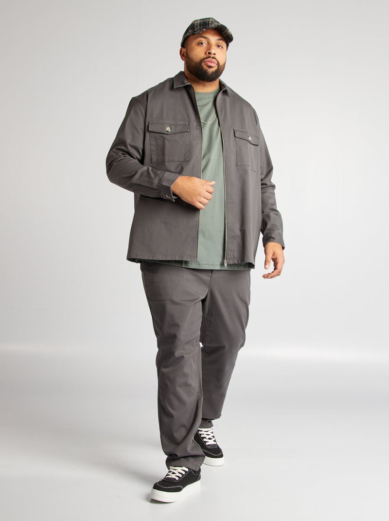 Overshirt in twill grigio - Kiabi