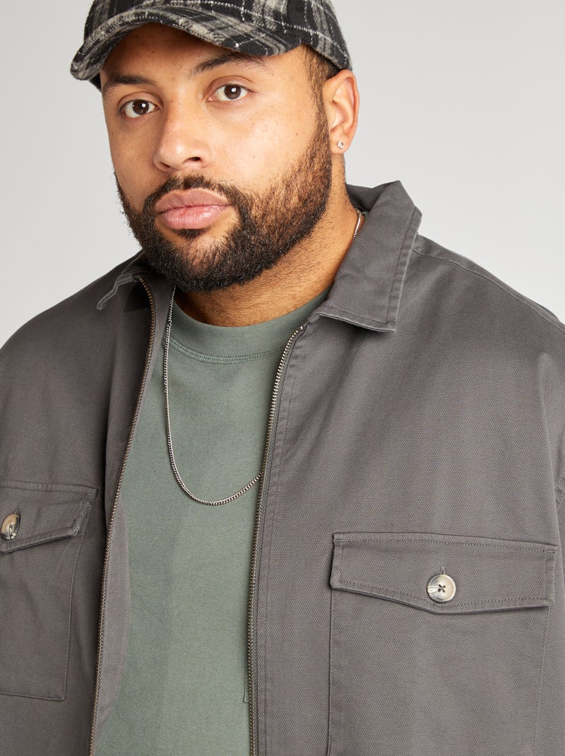 Overshirt in twill grigio - Kiabi