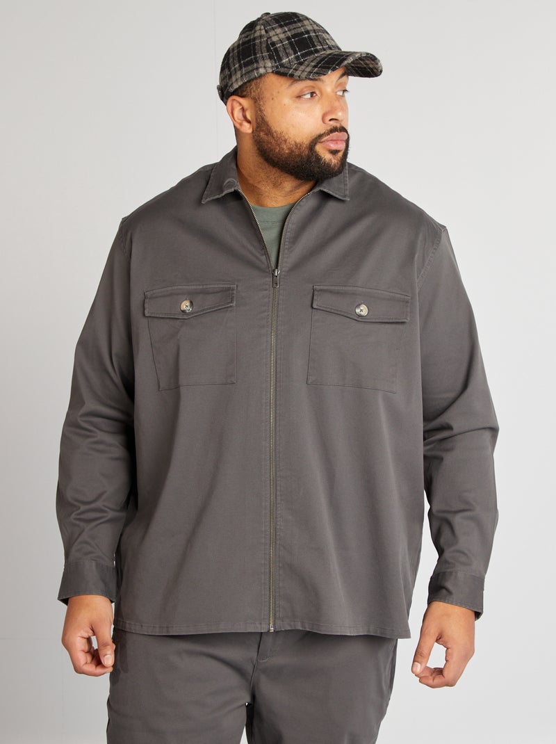 Overshirt in twill grigio - Kiabi