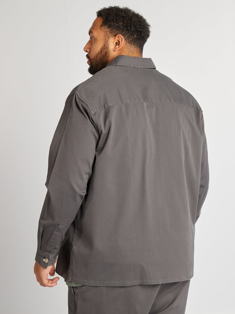Overshirt in twill grigio - Kiabi
