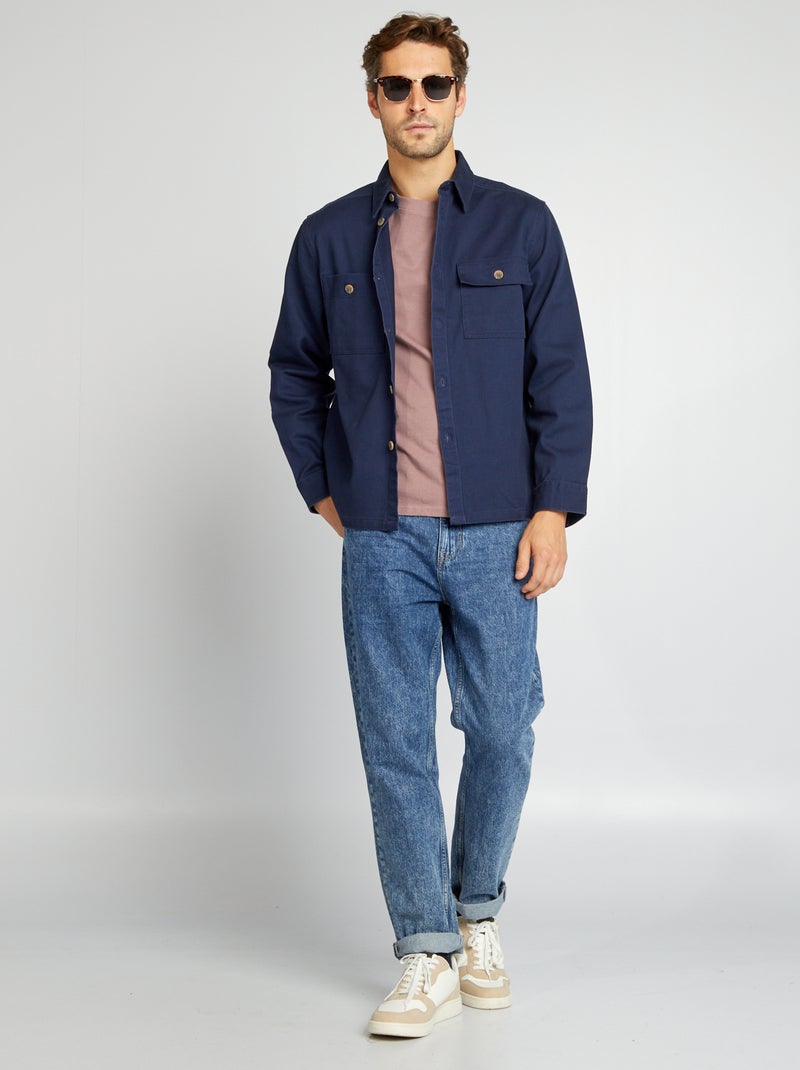 Overshirt in twill NERO - Kiabi