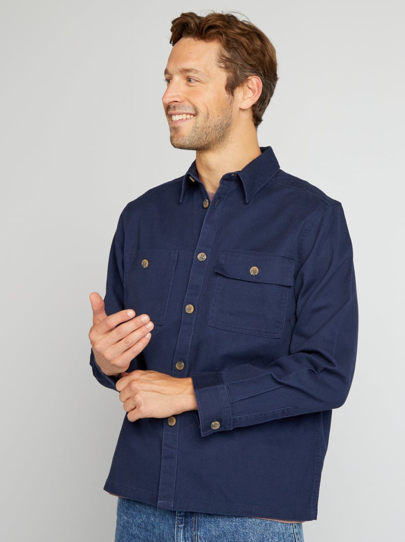 Overshirt in twill NERO - Kiabi