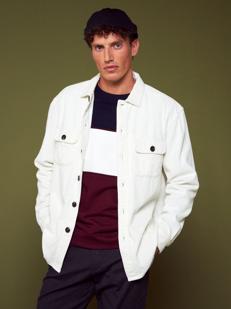 Overshirt in velluto a coste BIANCO - Kiabi