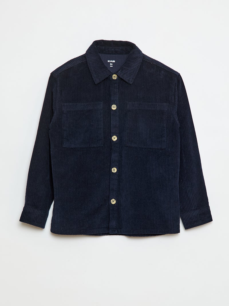 Overshirt in velluto a coste blu - Kiabi