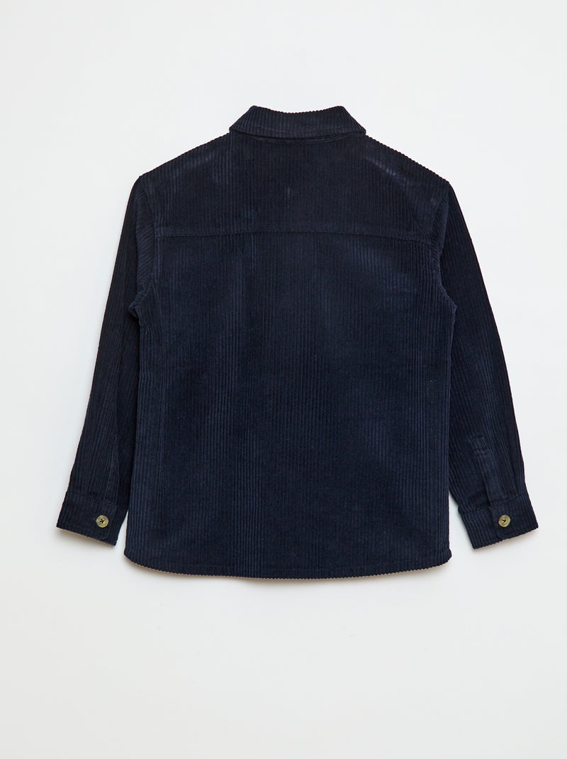 Overshirt in velluto a coste blu - Kiabi