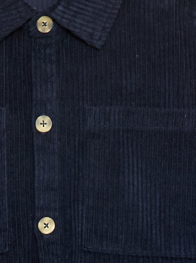 Overshirt in velluto a coste blu - Kiabi