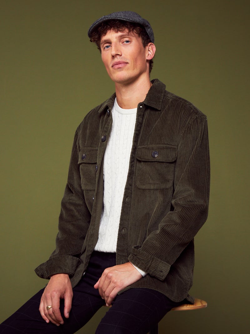 Overshirt in velluto a coste KAKI - Kiabi