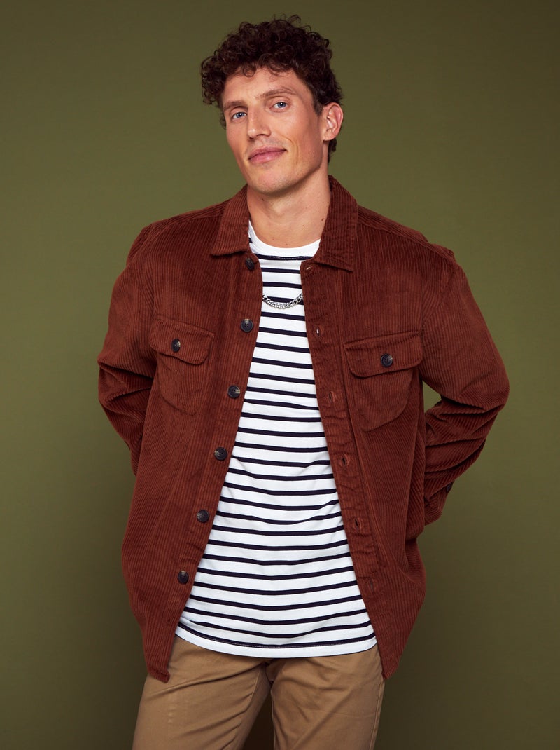 Overshirt in velluto a coste MARRONE - Kiabi