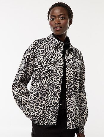 Overshirt leopardata in cotone 'JDY'
