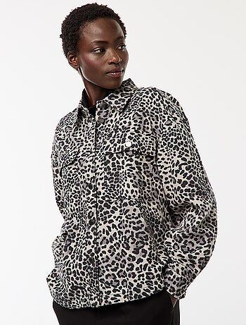 Overshirt leopardata in cotone 'JDY'