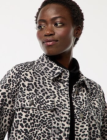 Overshirt leopardata in cotone 'JDY'