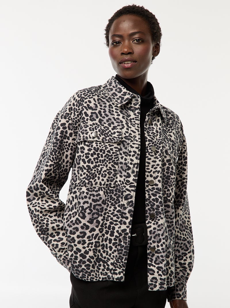 Overshirt leopardata in cotone 'JDY' Beige - Kiabi
