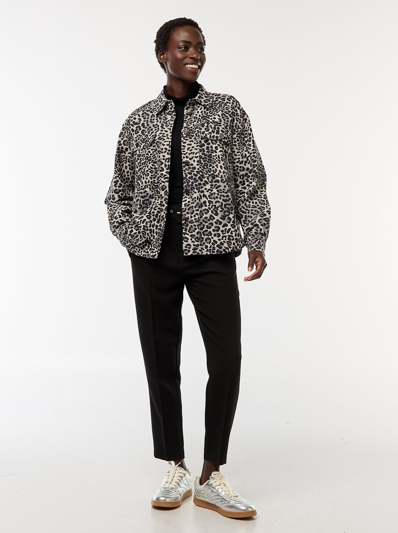 Overshirt leopardata in cotone 'JDY' Beige - Kiabi