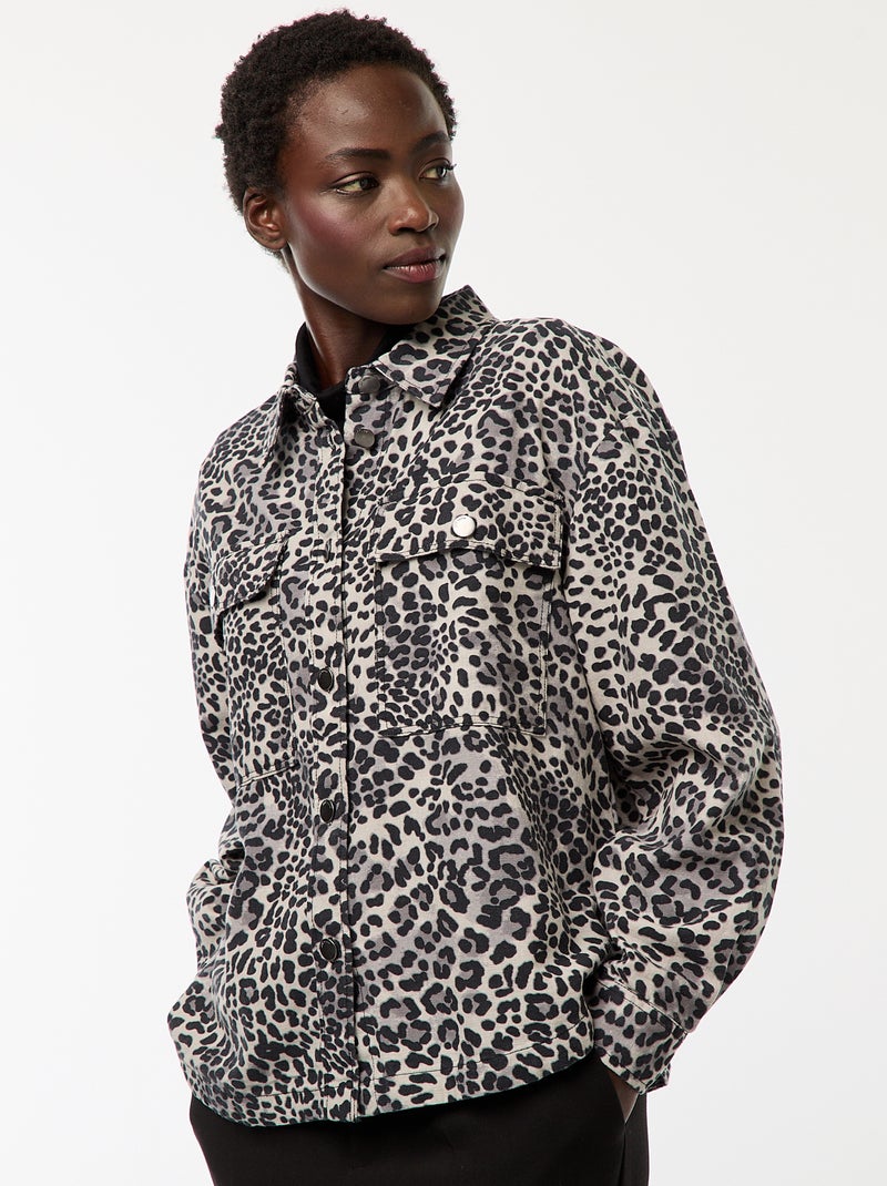 Overshirt leopardata in cotone 'JDY' Beige - Kiabi