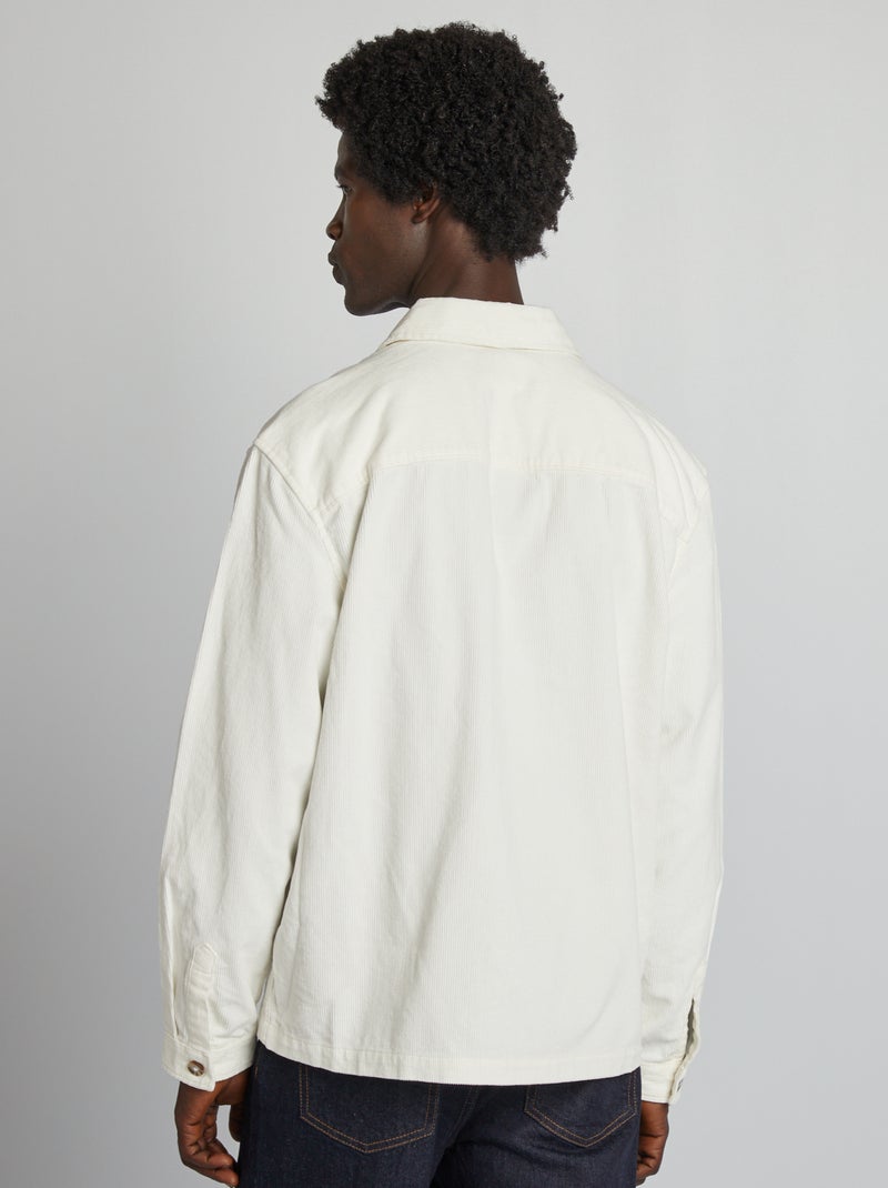 Overshirt regular in velluto BIANCO - Kiabi