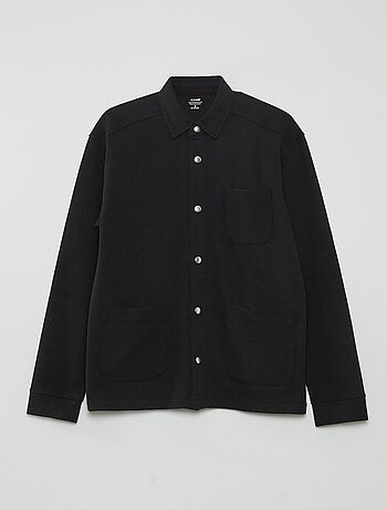 Overshirt tinta unita stretch