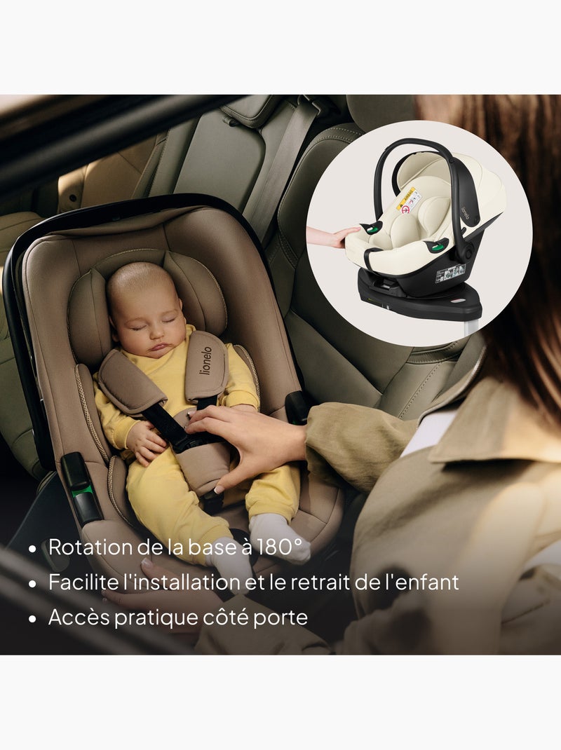 Ovetto auto con base isofix 180° - astrid i-size - premiato dall’adac - seggiolino auto 40-87cm Beige chiaro - Kiabi