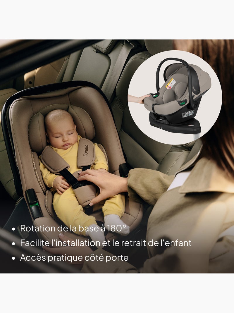 Ovetto auto con base isofix 180° - astrid i-size - premiato dall’adac - seggiolino auto 40-87cm Beige scuro - Kiabi