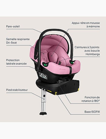 Ovetto auto con base isofix 180° - astrid i-size - premiato dall’adac - seggiolino auto 40-87cm