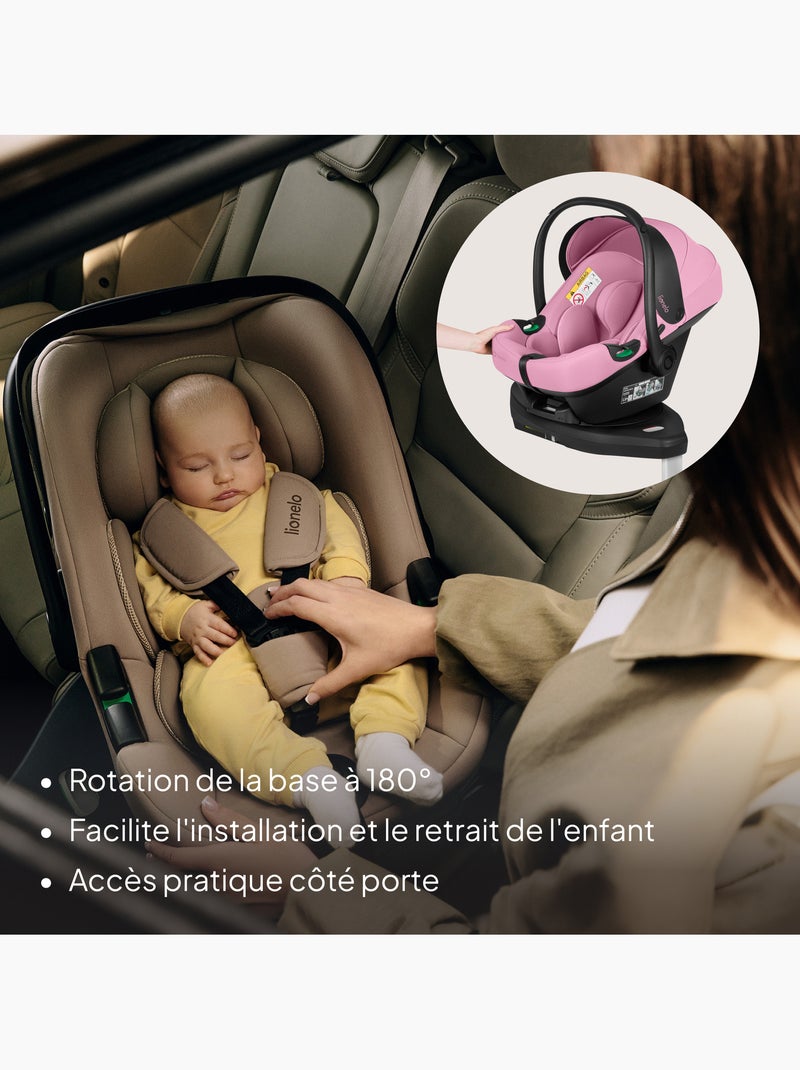 Ovetto auto con base isofix 180° - astrid i-size - premiato dall’adac - seggiolino auto 40-87cm Rosa - Kiabi