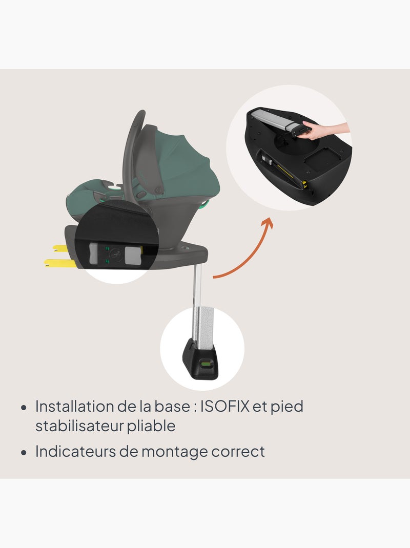 Ovetto auto con base isofix 180° - astrid i-size - premiato dall’adac - seggiolino auto 40-87cm Verde - Kiabi