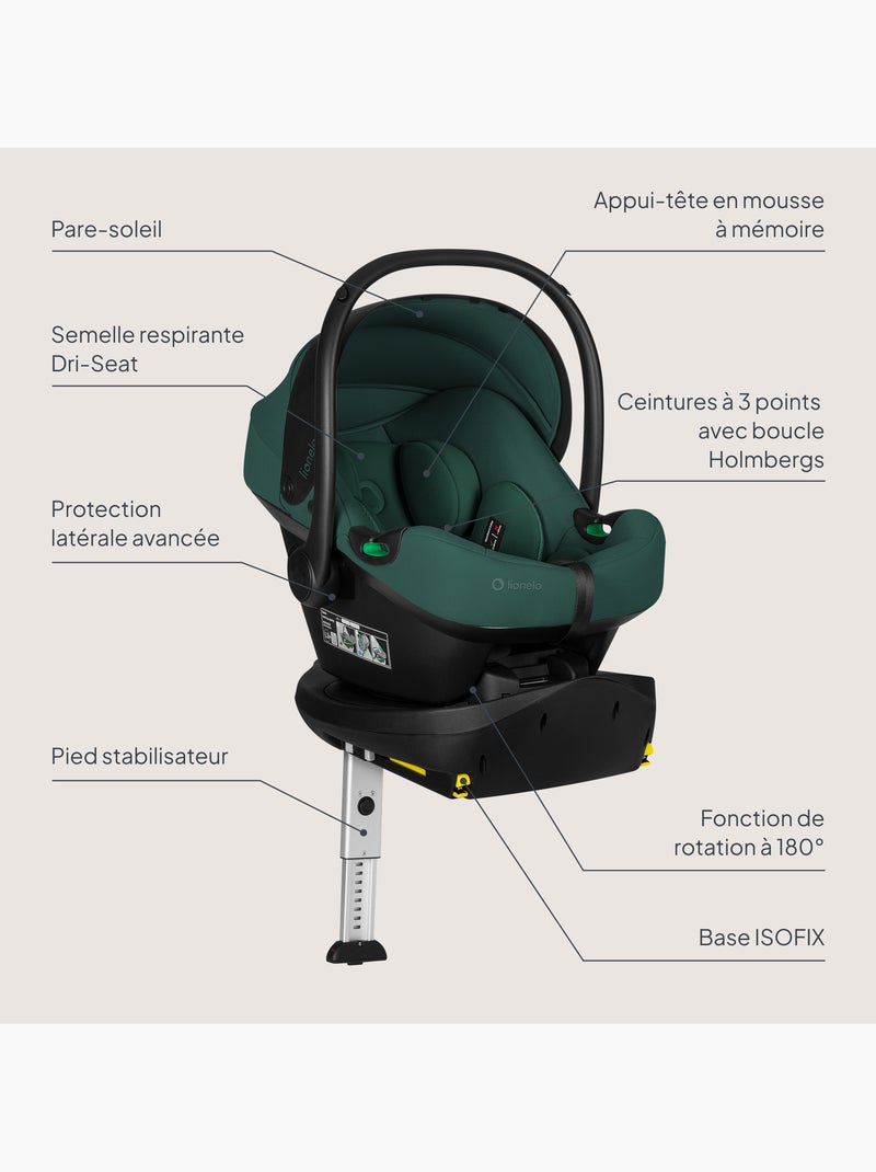 Ovetto auto con base isofix 180° - astrid i-size - premiato dall’adac - seggiolino auto 40-87cm Verde - Kiabi