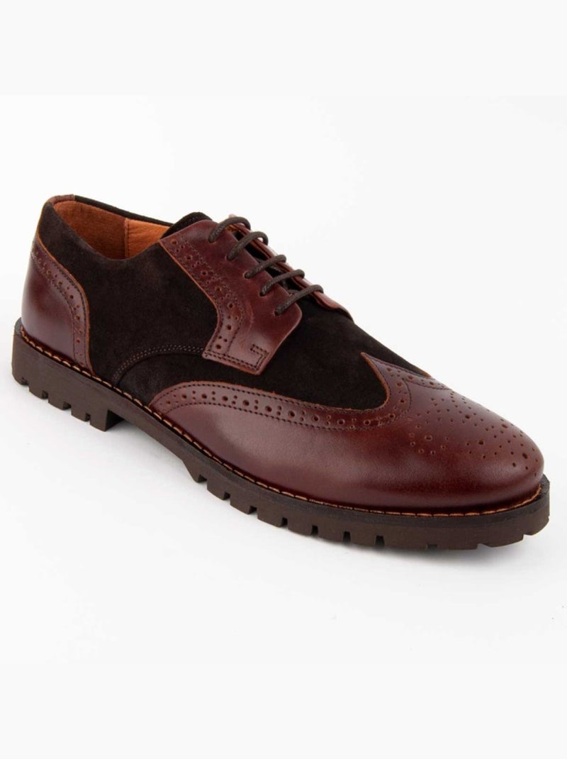 Oxford Pelle Naturale Purapiel Marrone - Kiabi