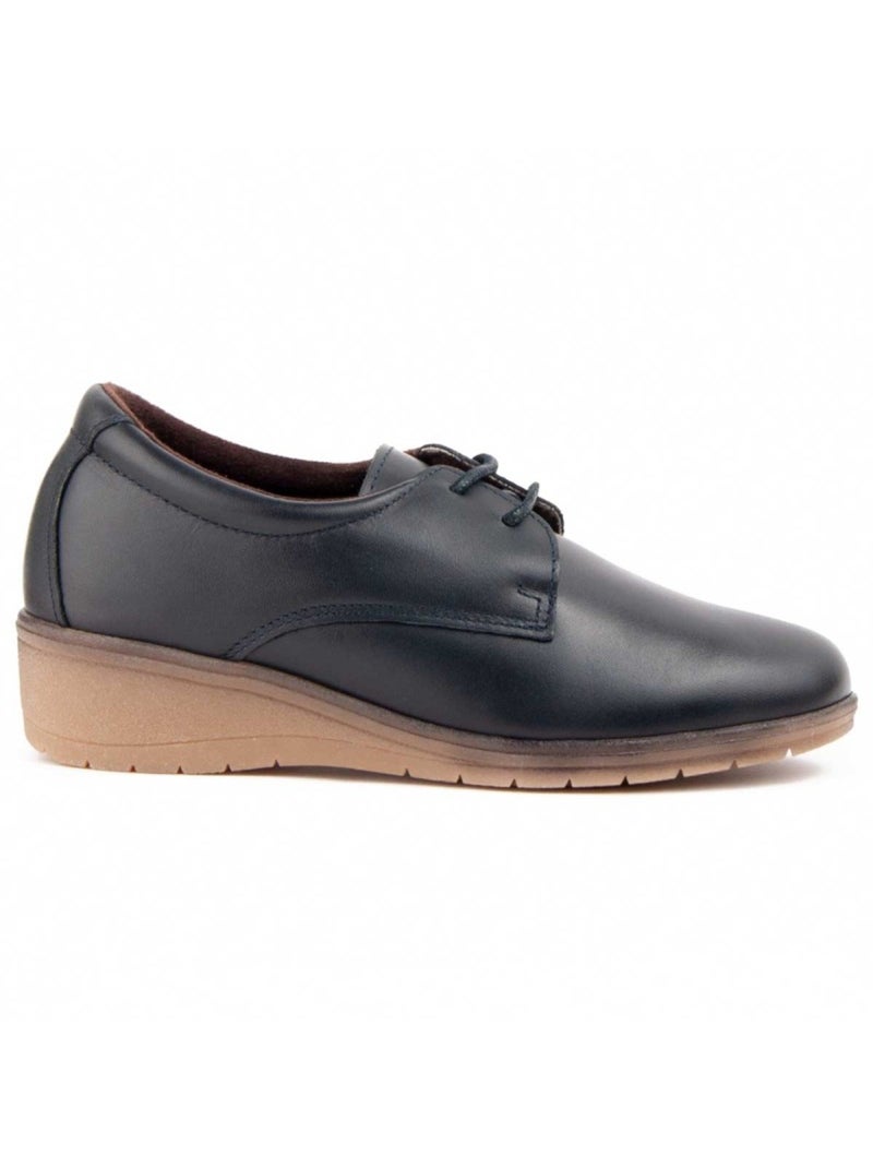 Oxford Zeppa Pelle Naturale Purapiel Blu - Kiabi
