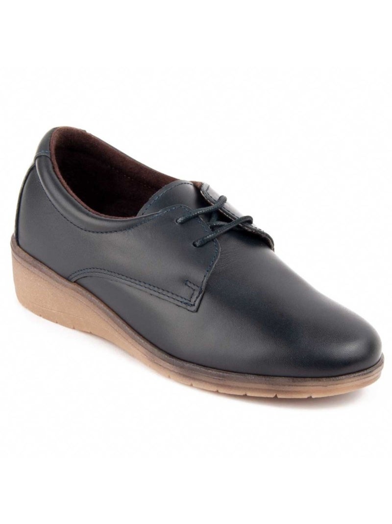 Oxford Zeppa Pelle Naturale Purapiel Blu - Kiabi
