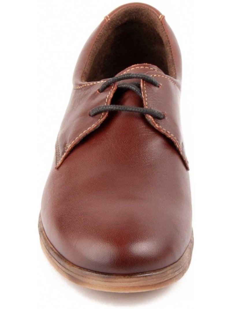 Oxford Zeppa Pelle Naturale Purapiel Marrone - Kiabi