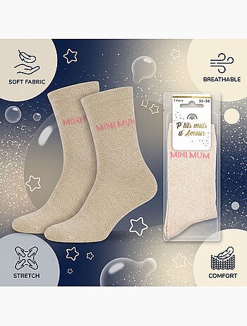 OZABI Calzini da bambina con paillettes e scritta divertente