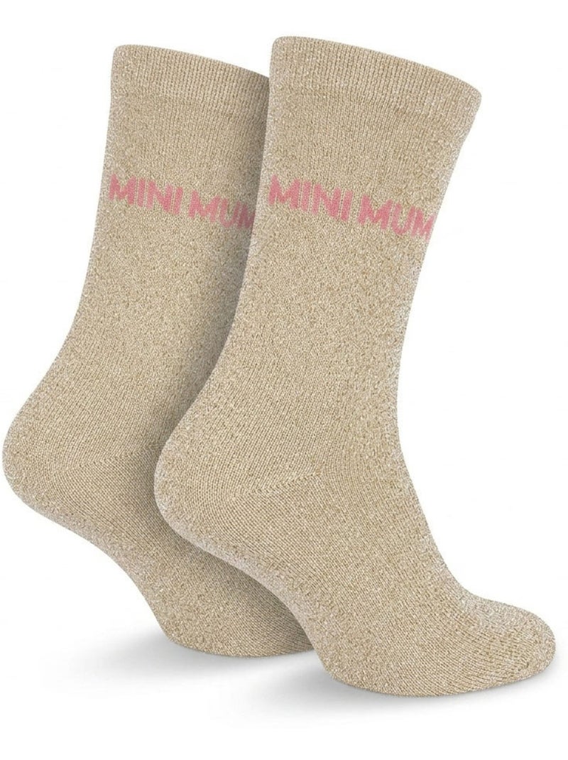 OZABI Calzini da bambina con paillettes e scritta divertente Beige - Kiabi