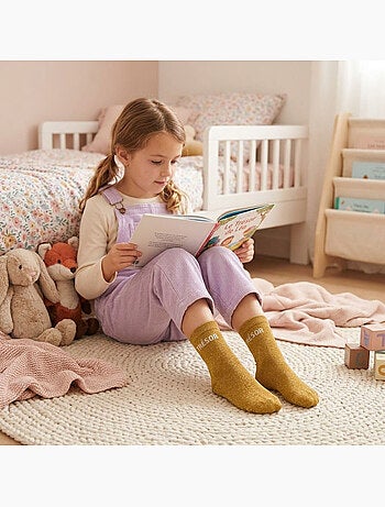 OZABI Calzini da bambina con paillettes e scritta divertente