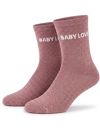 OZABI Calzini da bambina con paillettes e scritta divertente